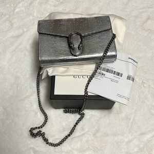 Authentic Gucci Dionysus Laminated Lizard Chain Bag